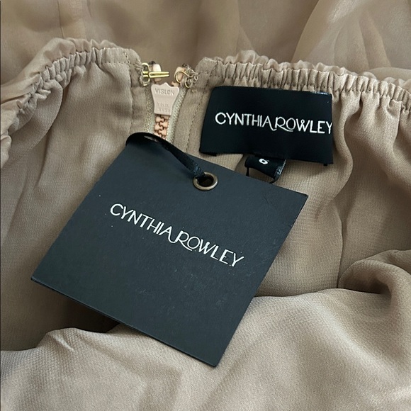 Cynthia Rowley NWT Camel Floral Strapless Mini Dress **Size 6** 🌸🌸 - Picture 6 of 6